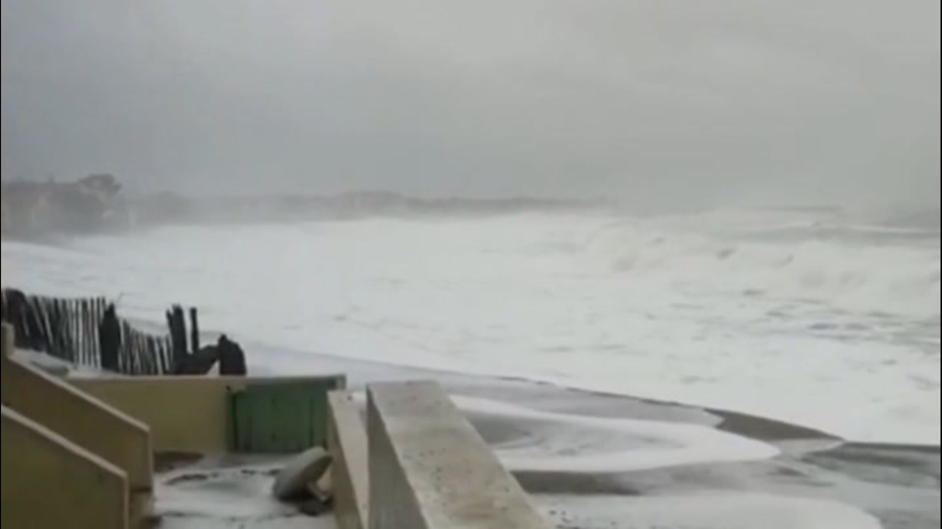 The coastal town of Argelès-sur-Mer, France, was hammered by big waves as Storm Gloria lashed the area on Jan. 21.