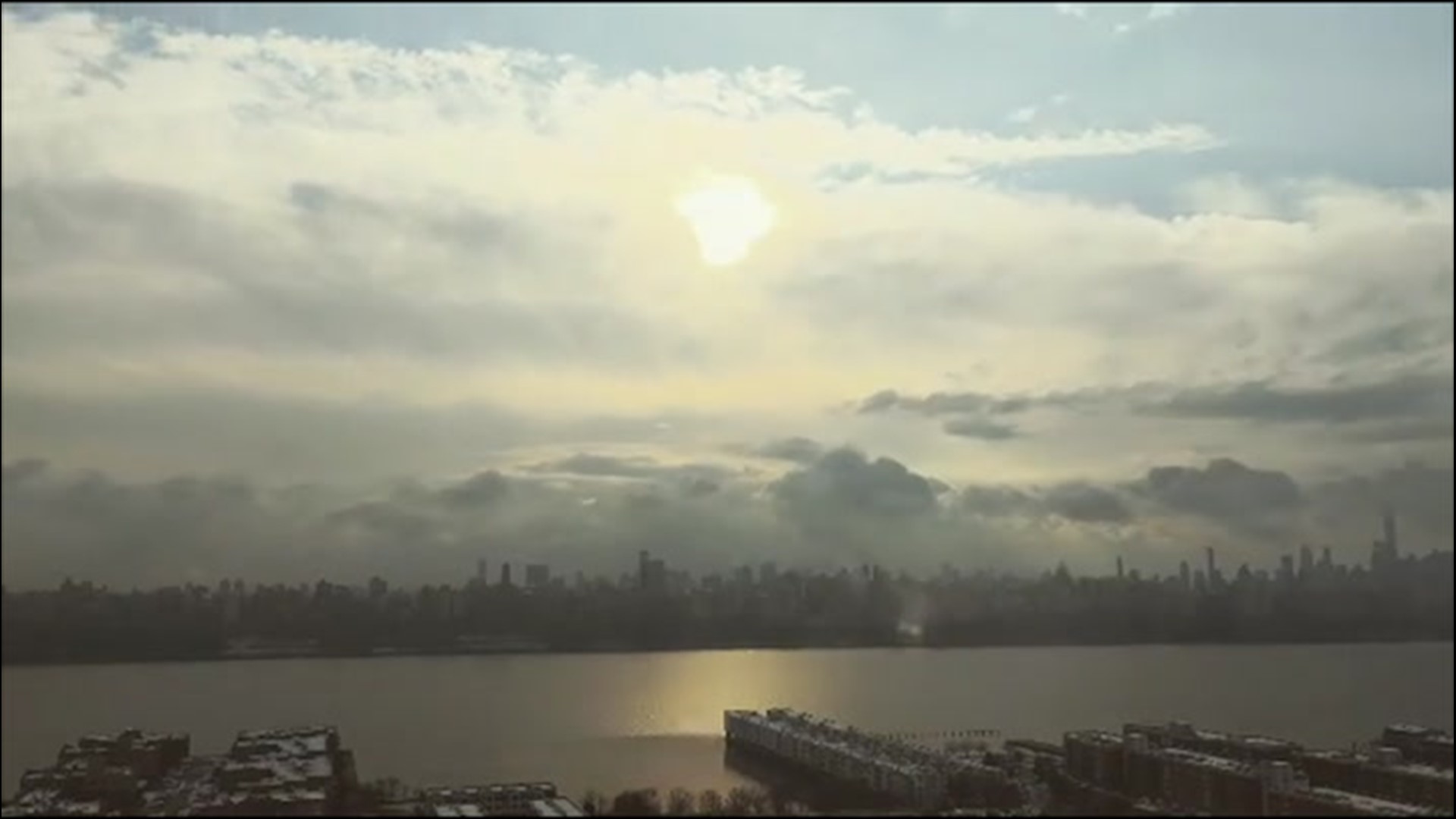 Despite a few clouds, the sun shined on New York, New York, on Jan. 20, creating this fantastic view of the skyline.
