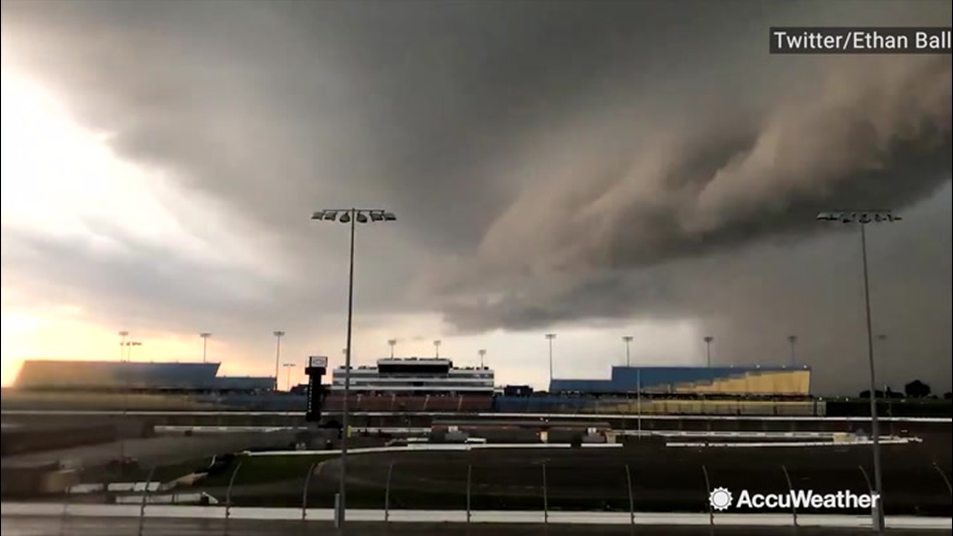 A tornado warning was issued for the central Iowa area, including Newton, where the Iowa Speedway got hammered with severe storms on Oct. 1.
