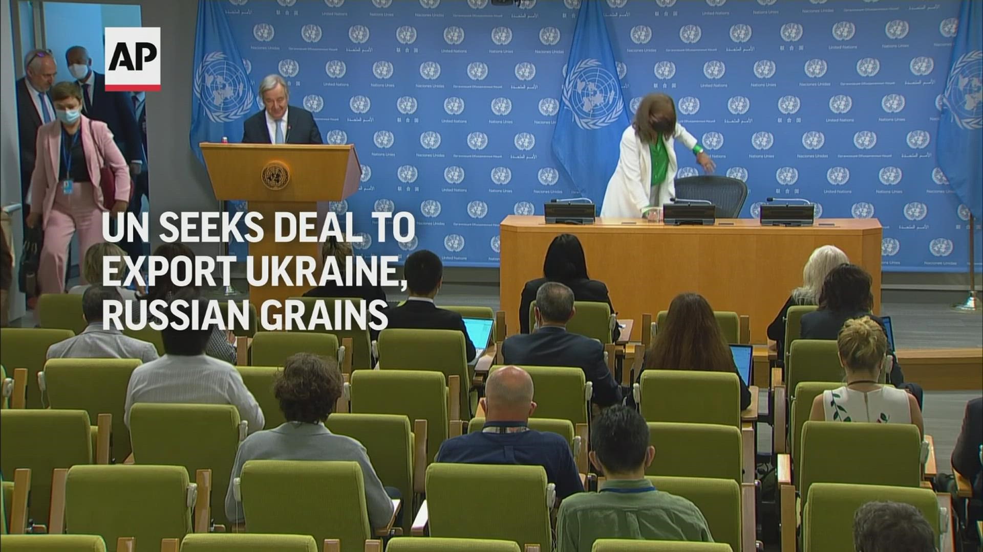 The U.N. has been working on a package that would export millions of tons of grain and other commodities from Ukraine and Russia.