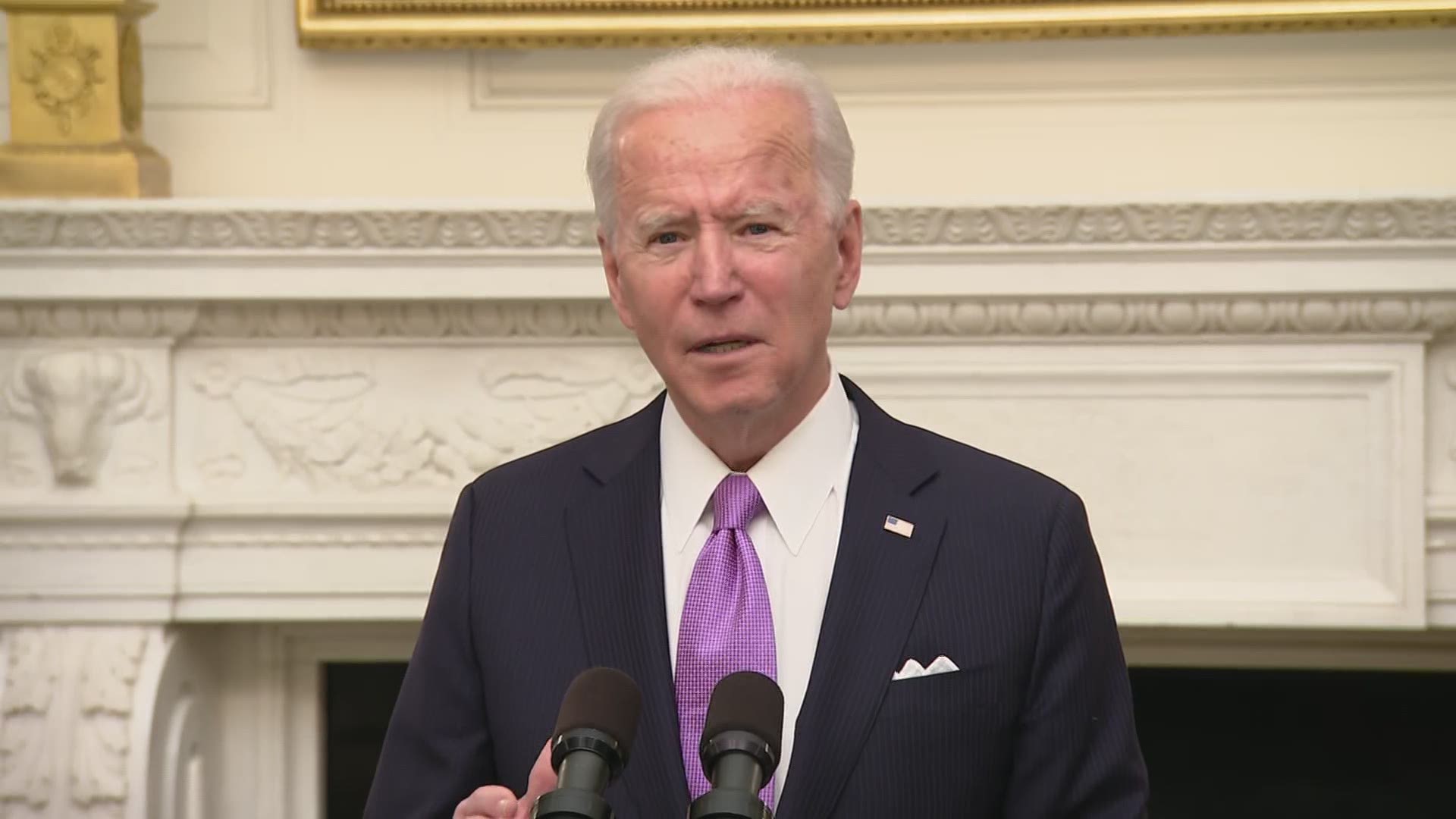 On his first full day in office, President Biden said he'll be implementing the defense production act to get supplies for coronavirus response.