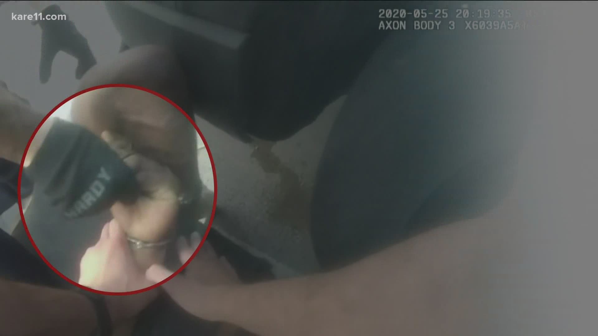 ‘Torture’ or authorized ‘pain compliance’ tactic? Bodycam video shows officer Derek Chauvin squeezing George Floyd’s fingers.