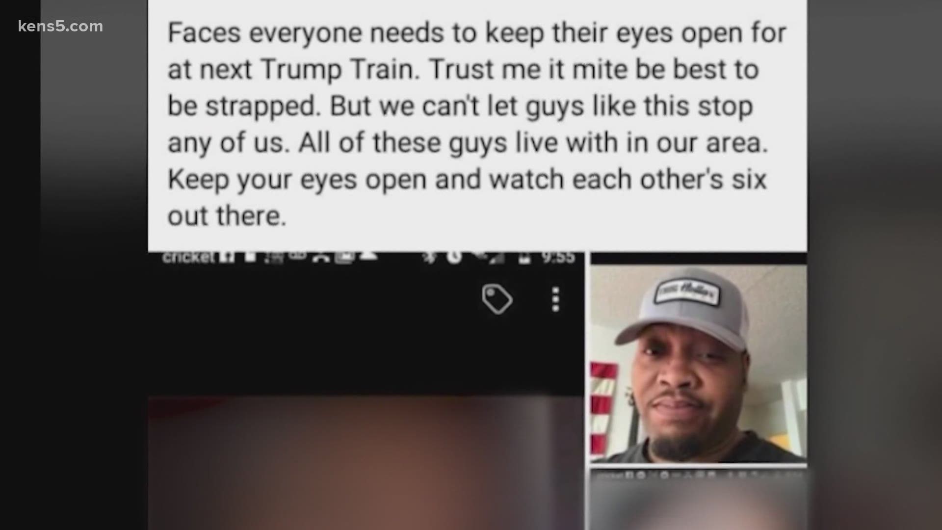 Andrae Blissett doesn't know why he was targeted in the Facebook post, which told people to 'be strapped' and looking for the men at an event in New Braunfels.