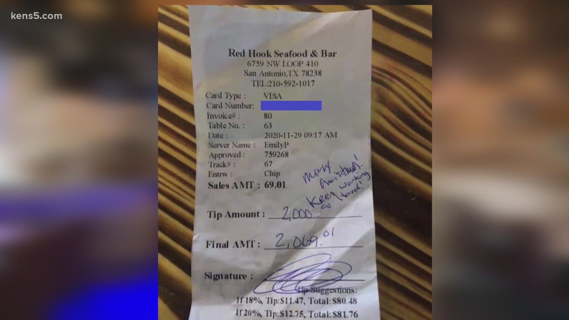 Management at the restaurant that initially prevented the server from getting her tip says it was all a misunderstanding with the credit card company.