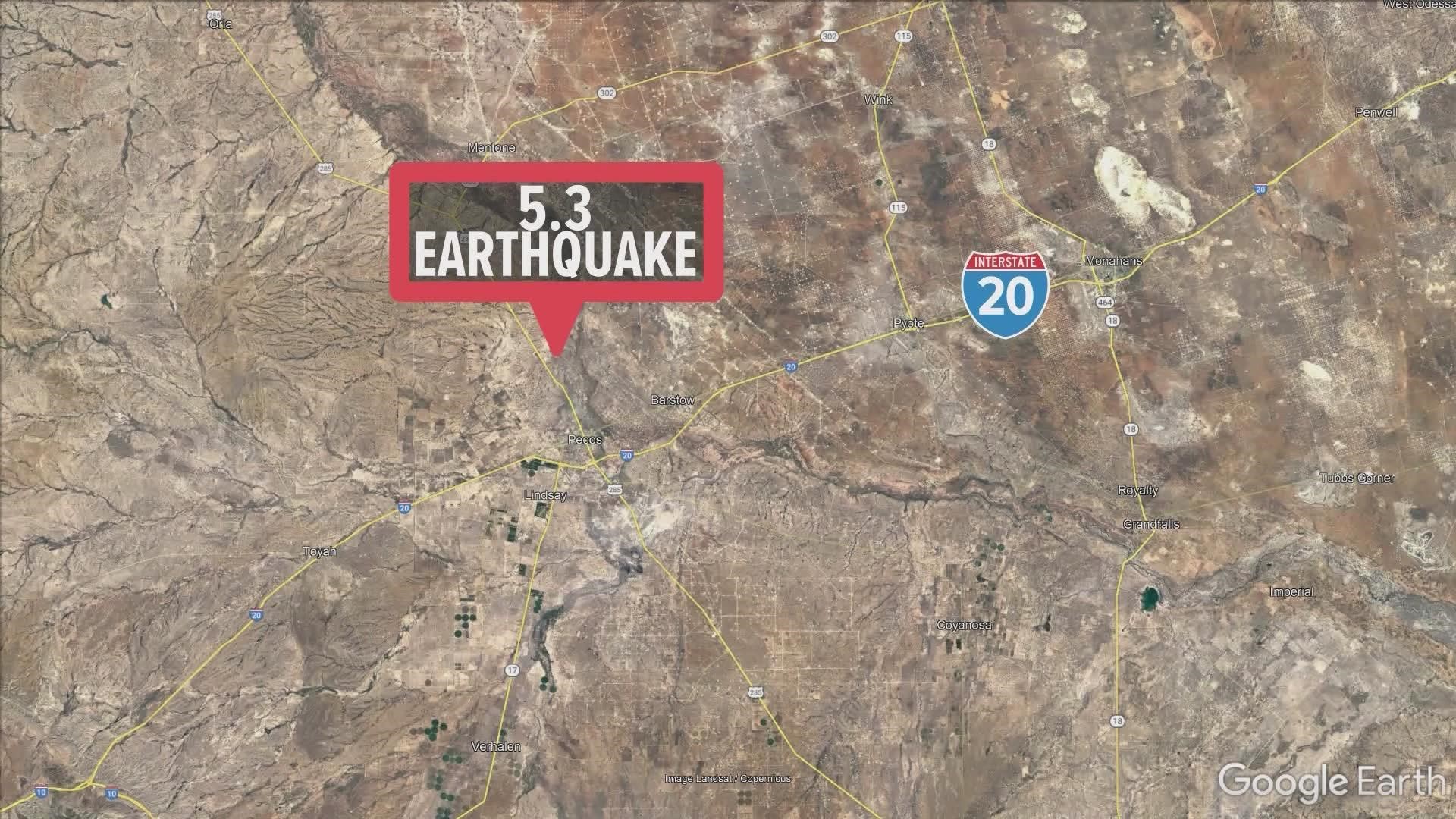 The 5.4-magnitude quake that hit west Texas Wednesday afternoon is the third-strongest ever recorded in the Lone Star State.