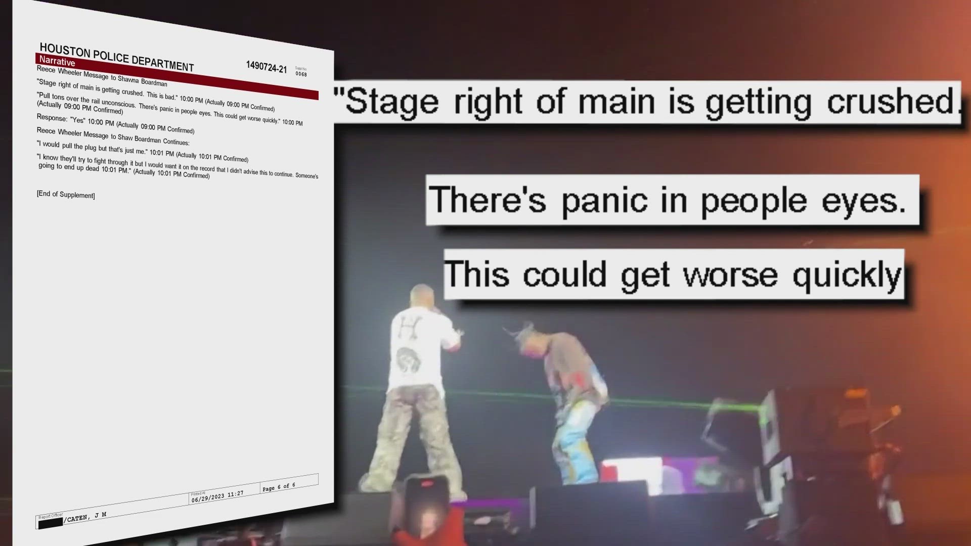 The final report includes interviews with people who sounded the alarm to stop the show early on, as well as an interview with Travis Scott.