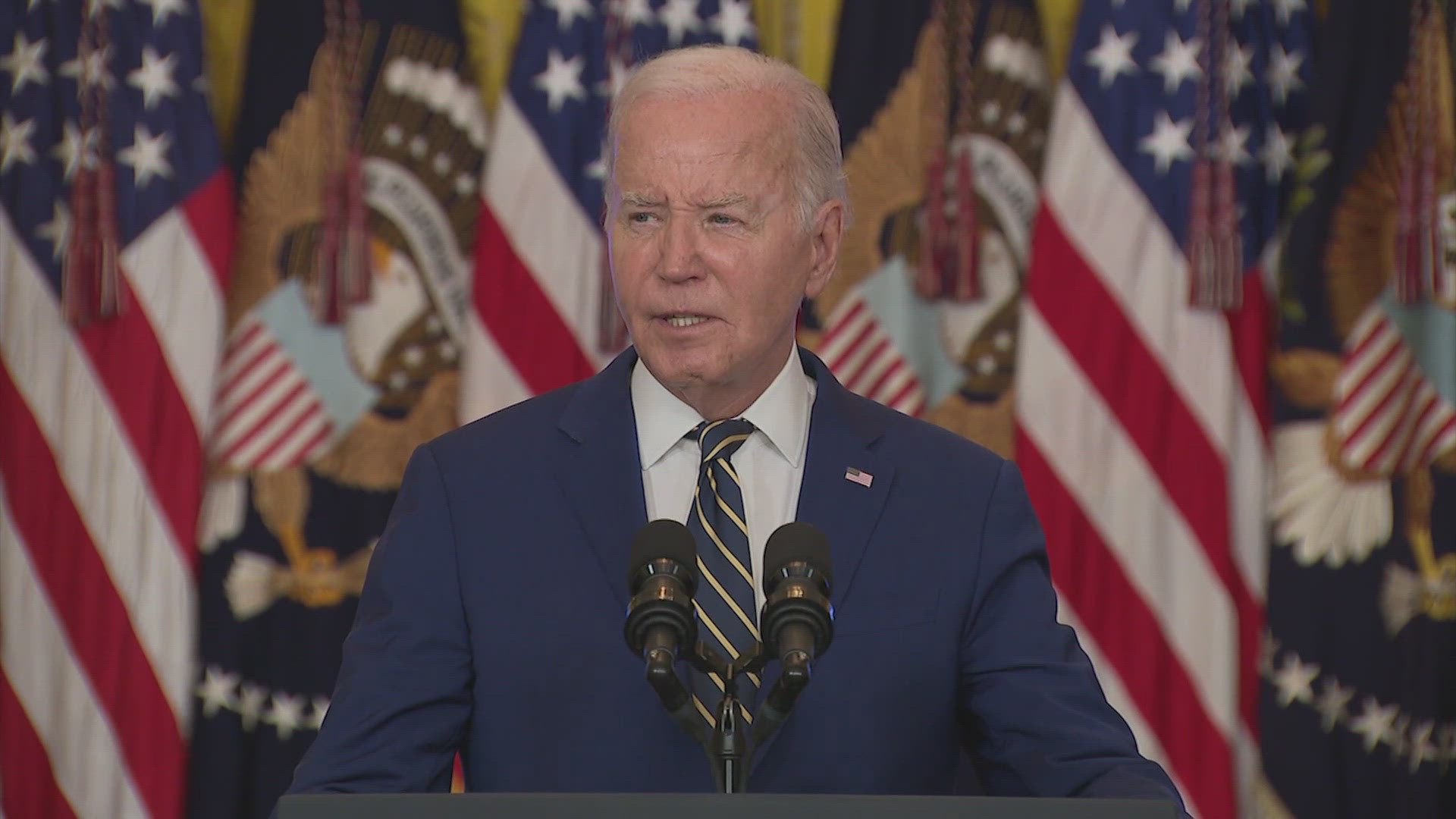 President Joe Biden spoke about the order Tuesday afternoon at the White House, saying Republicans gave him "no choice." It goes into effect at midnight Tuesday.