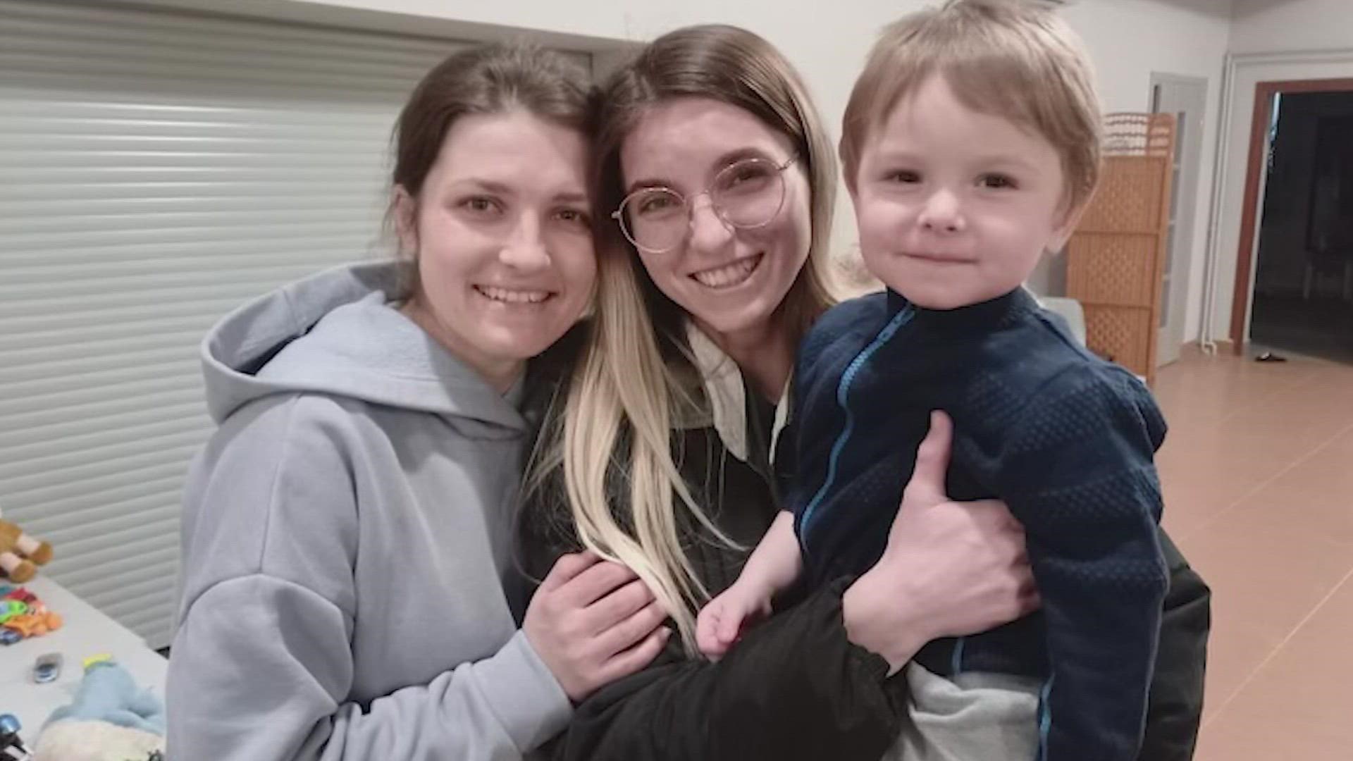 A young woman who was raised in Ukraine has spent several weeks advocating to bring her sister to the U.S. Now she is coming back home with her sister and nephew.