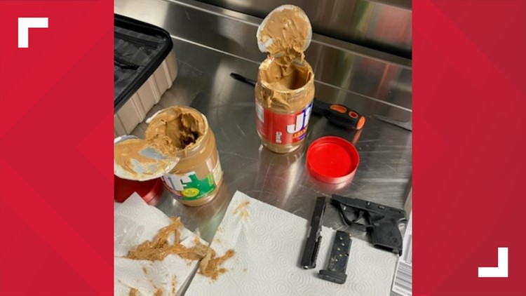 TSA finds disassembled handgun parts in jars of peanut butter