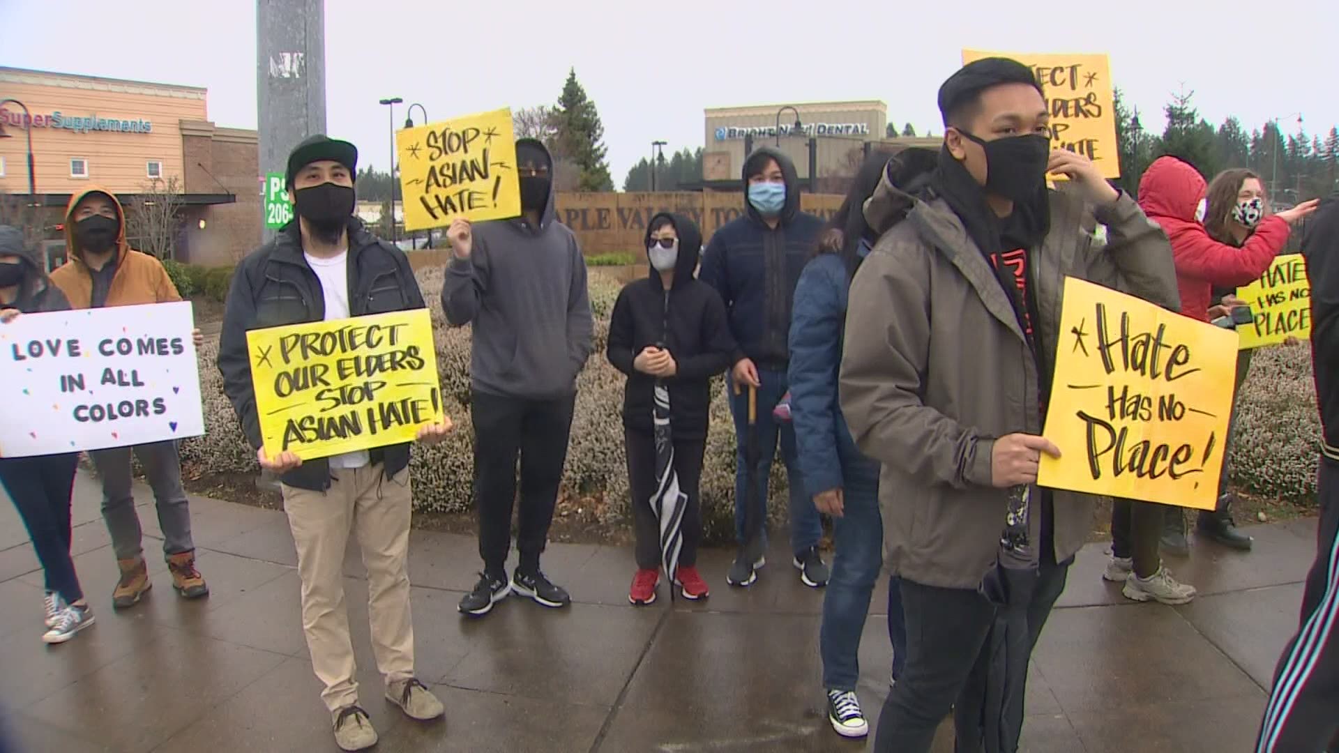 On Monday, a Seattle church was vandalized with anti-Asian words. People rallied through the weekend against a rise in hate crimes against people of Asian descent.