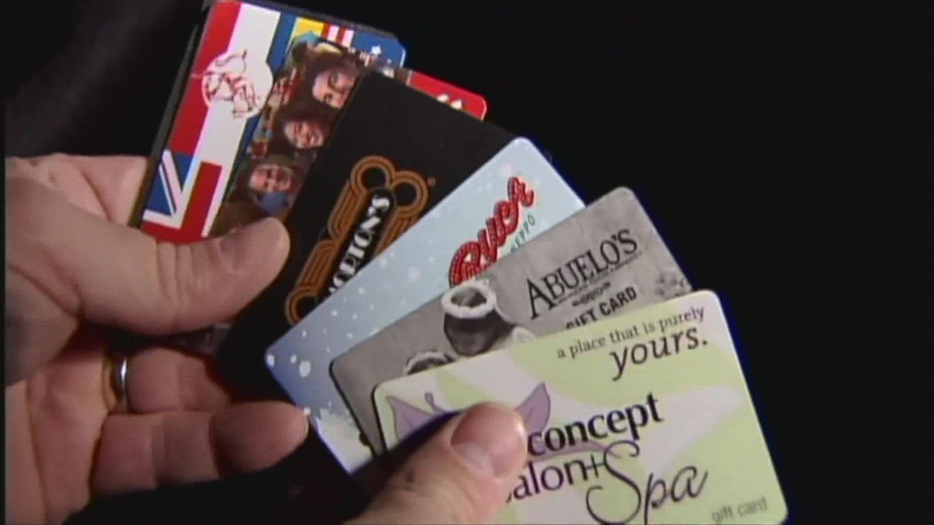 Experts say in order to avoid having your gift cards collect dust, it's best to put them in places that you will remember.