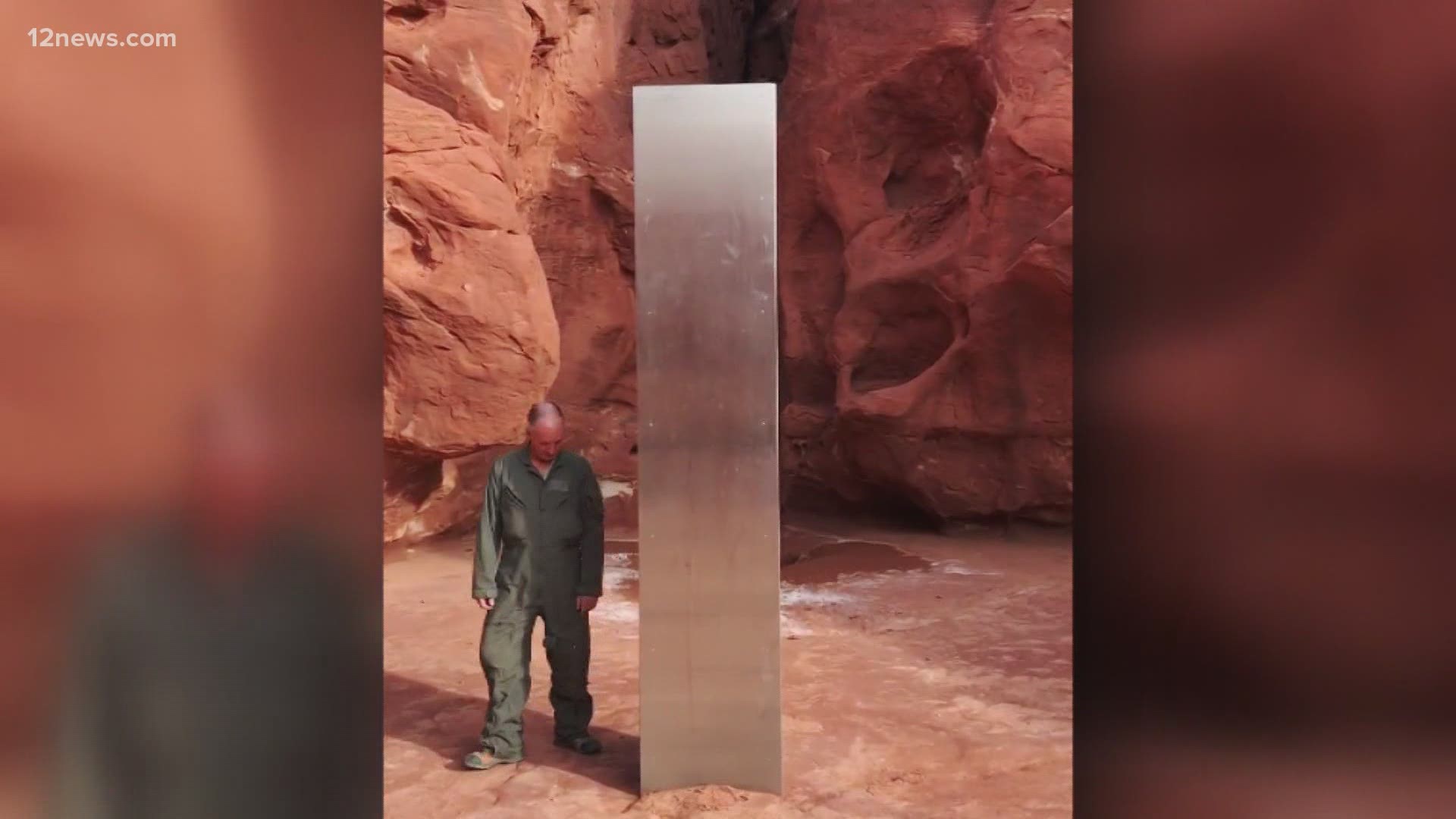 A Utah DPS helicopter crew made a bizarre discovery in the desert just north of the Arizona border. No one knows how the piece of metal got there or who put it there