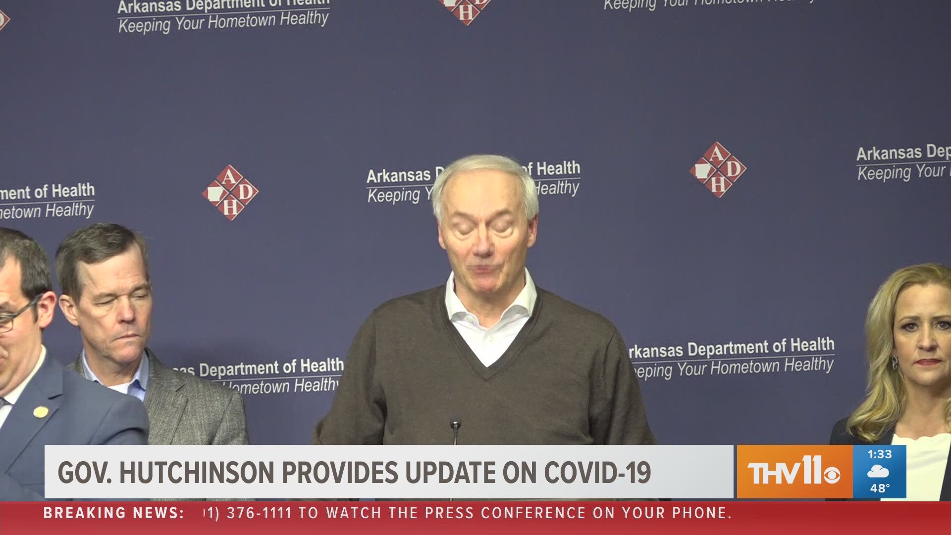 In a press conference Sunday, Governor Hutchinson said the state should be able to run 440 COVID-19 tests per day throughout the state by next week.