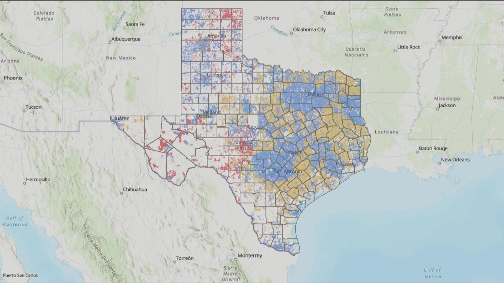 Hegar released the Texas Broadband Development Map as a way to help identify the areas of the state that can receive funding for broadband expansion projects.