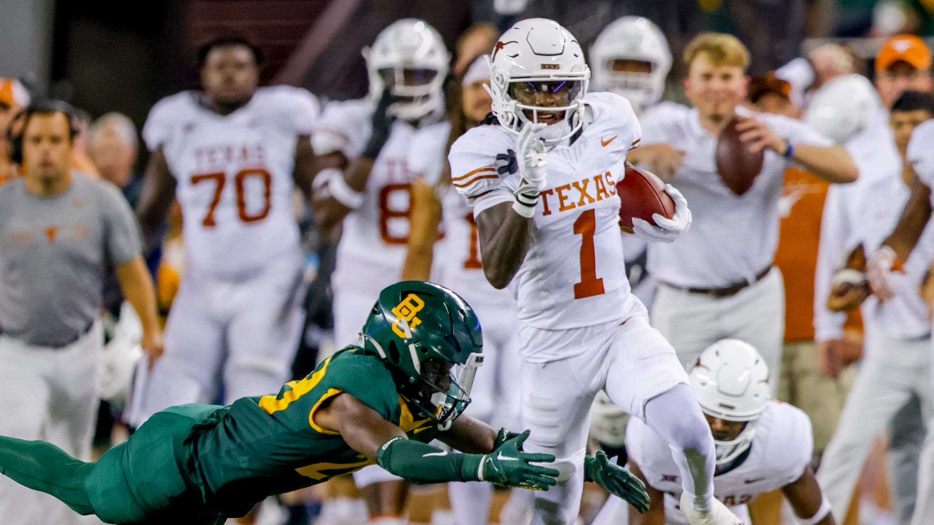 Texas wide receiver Xavier Worthy addressed the media at the 2024 NFL Scouting Combine.