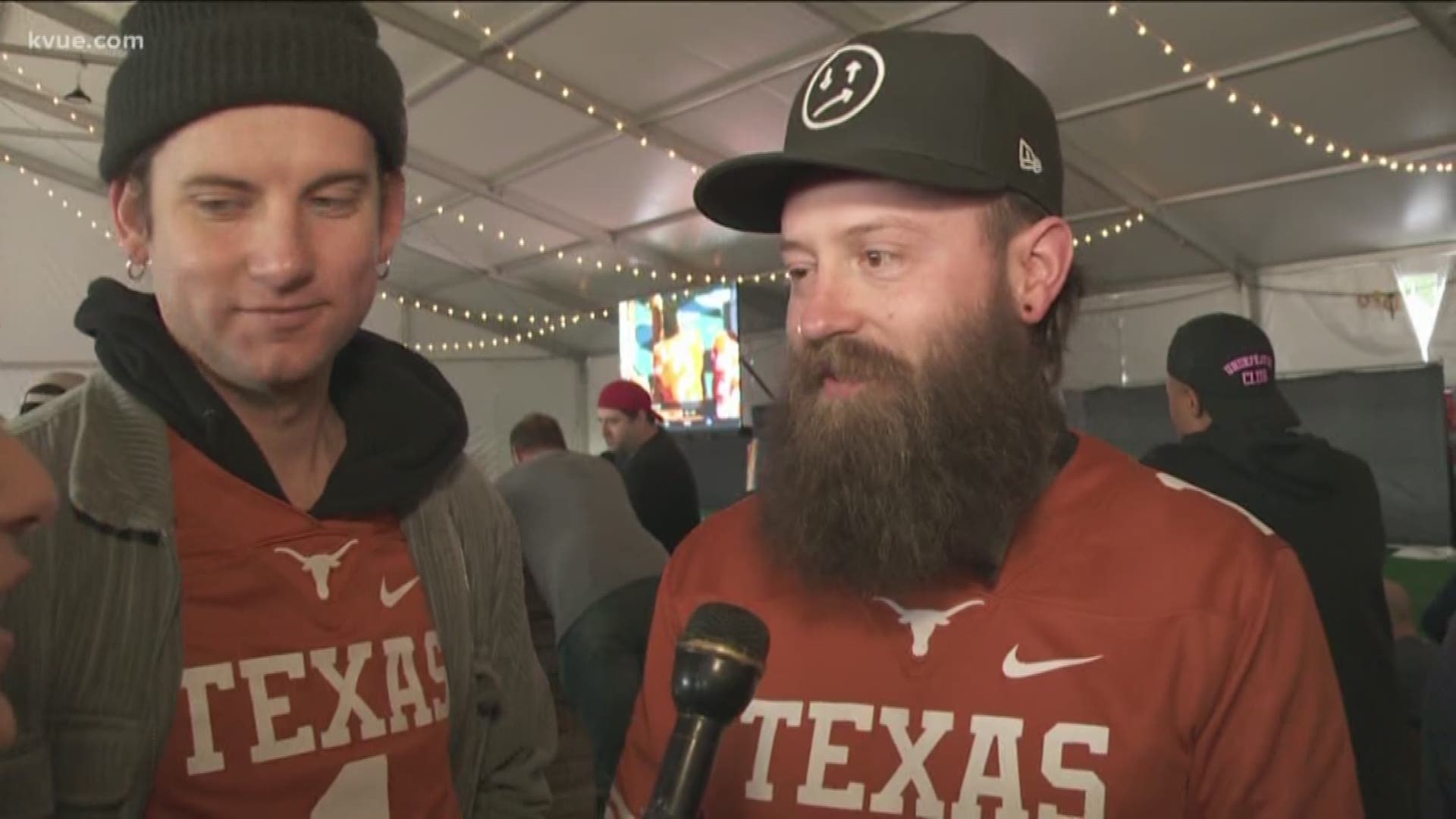 Being at the Austin City Limits Music Festival didn't stop these Texas Longhorns fans from watching the big game.
