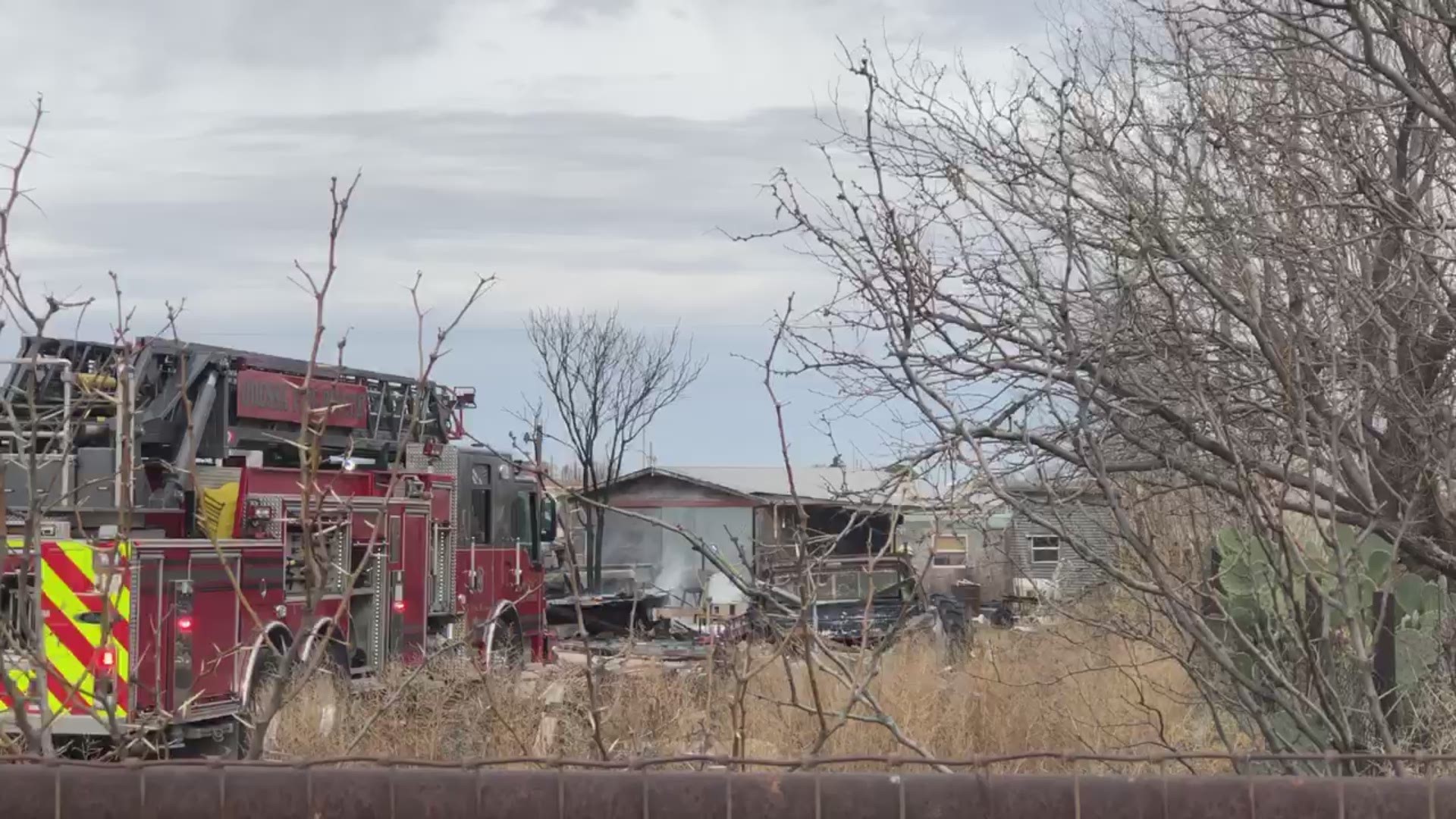 As of 10:30 a.m. the fire appears to be under control but crews are still working hot spots.