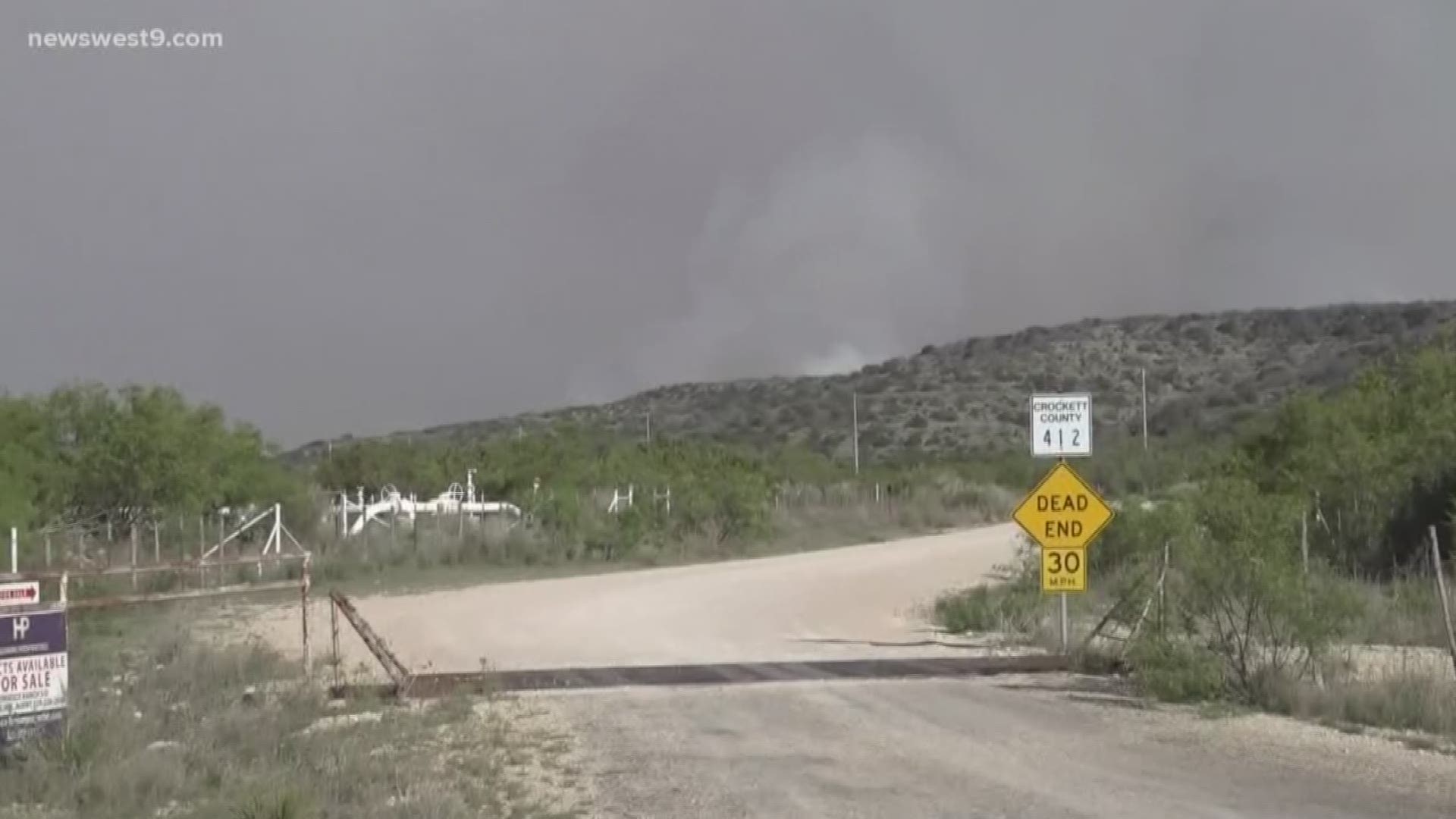 The Holcombe Road Fire began on April 19 and is now burning in Crockett and Val Verde Counties
