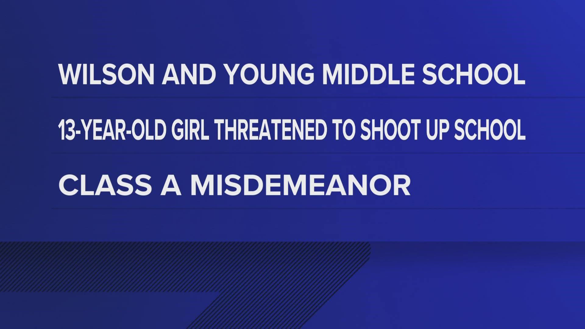 ECISD reports the 13-year-old girl made a threat against an administrator and the school.