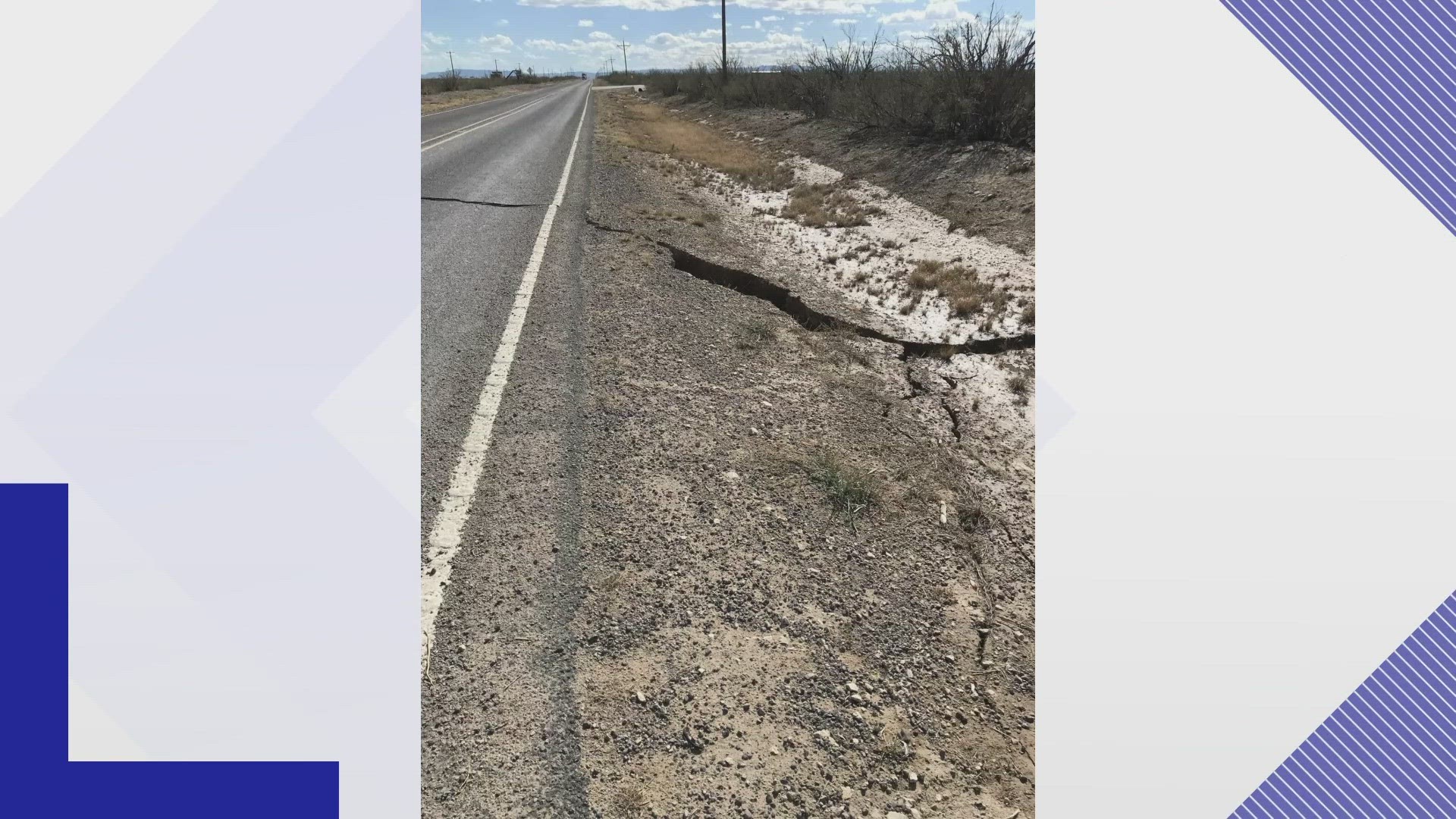 Reeves County posted on their Facebook that there is a crack on FM RD 869, resulting in the highway's temporary closure.