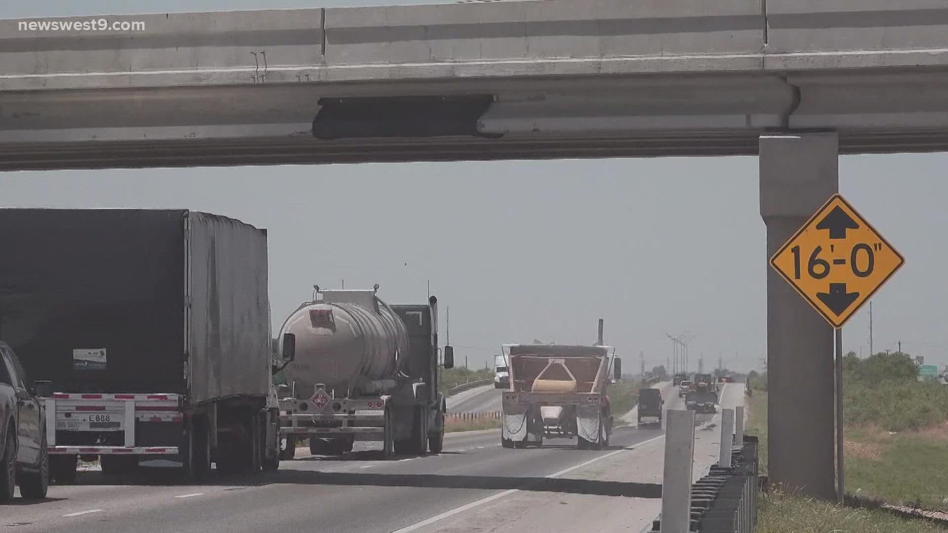 The westbound outside lane of I-20 will be closed at this time to clean up the damage.