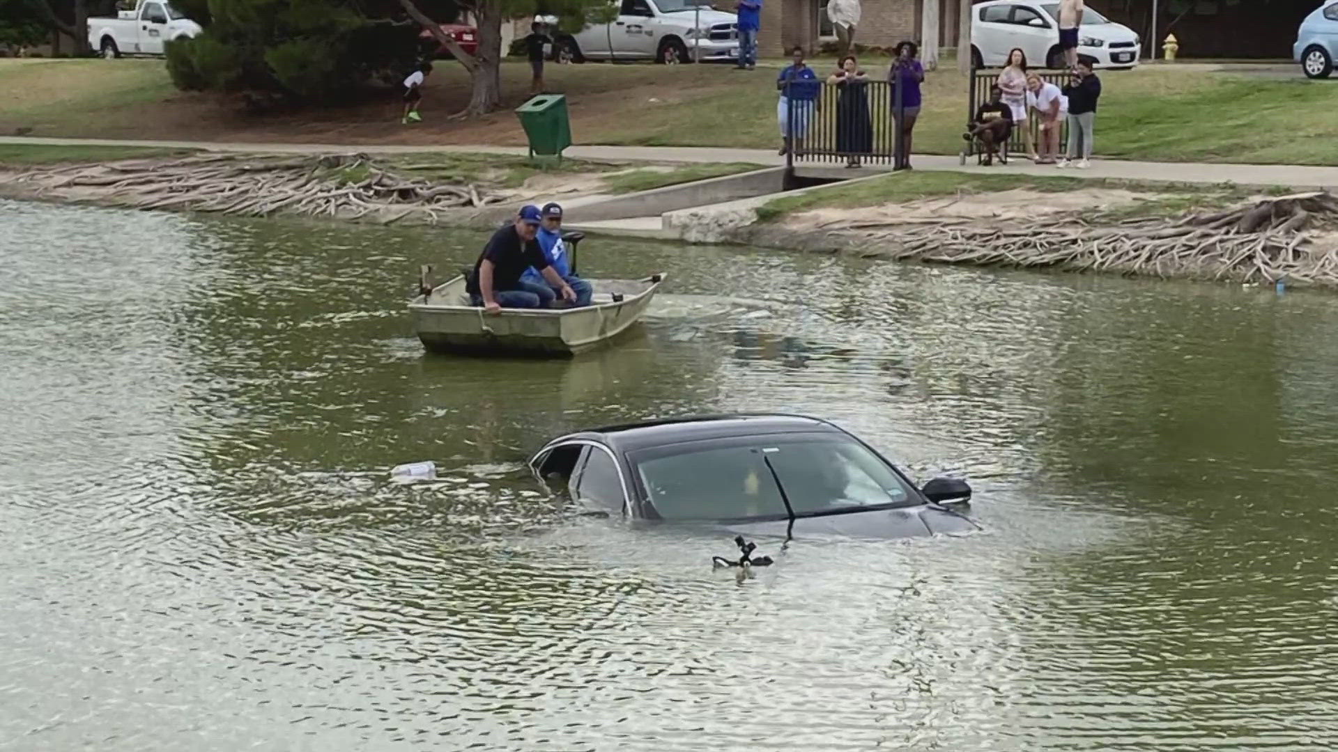 City officials successfully removed the vehicle from the duck pond around 9:10 a.m.