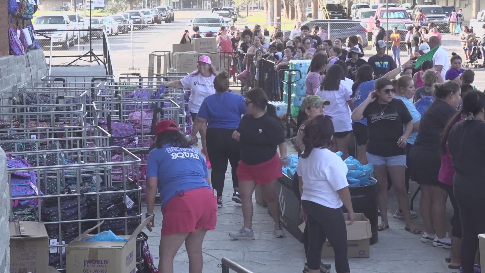 The church gave away 300 free haircuts and 1,500 backpacks with school supplies to students.