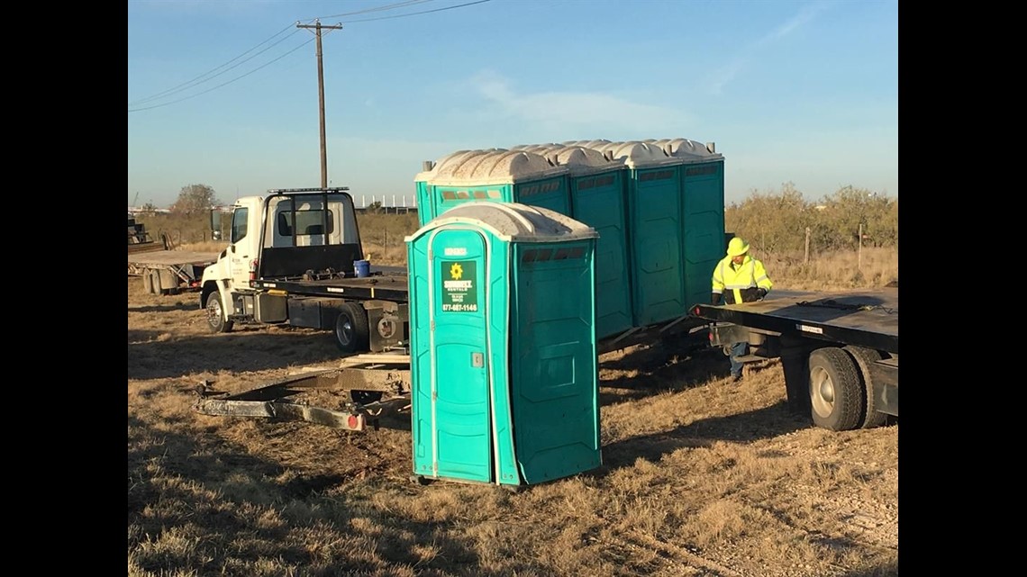 Porta potties take a nasty spill in Midland crash