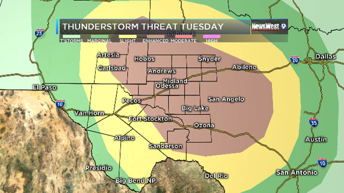 Severe storms to impact West Texas, SE New Mexico | newswest9.com