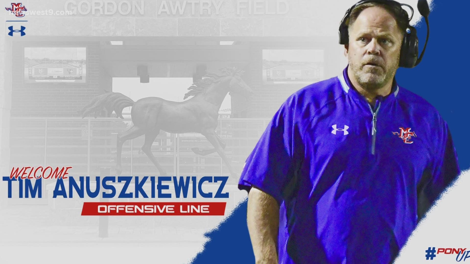 Former Bulldog, Tim Anuszkiewicz, will be the Mustangs new offensive line and track coach.