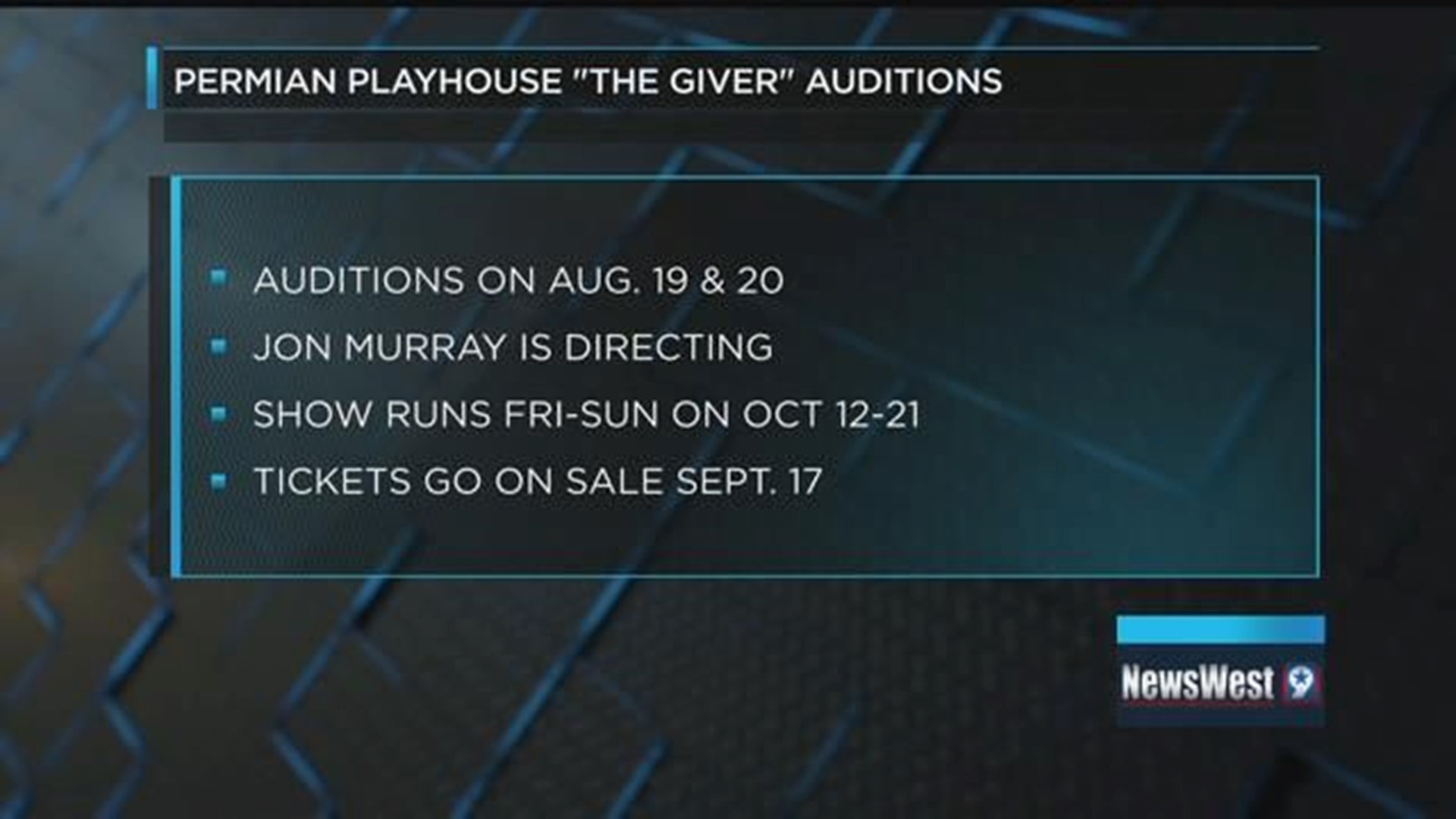 Permian Playhouse holds auditions for 'The Giver'