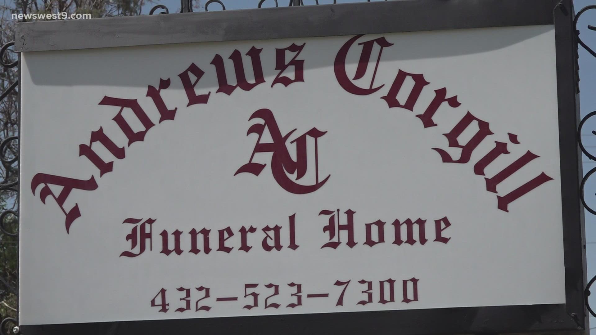 The Andrews Corgill Funeral Home will be donating register books for each of the victim's families.