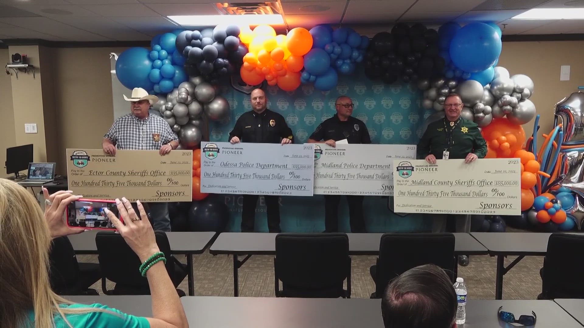 The Midland and Odessa police departments and Midland and Ector County sheriff’s offices each received $135,000.