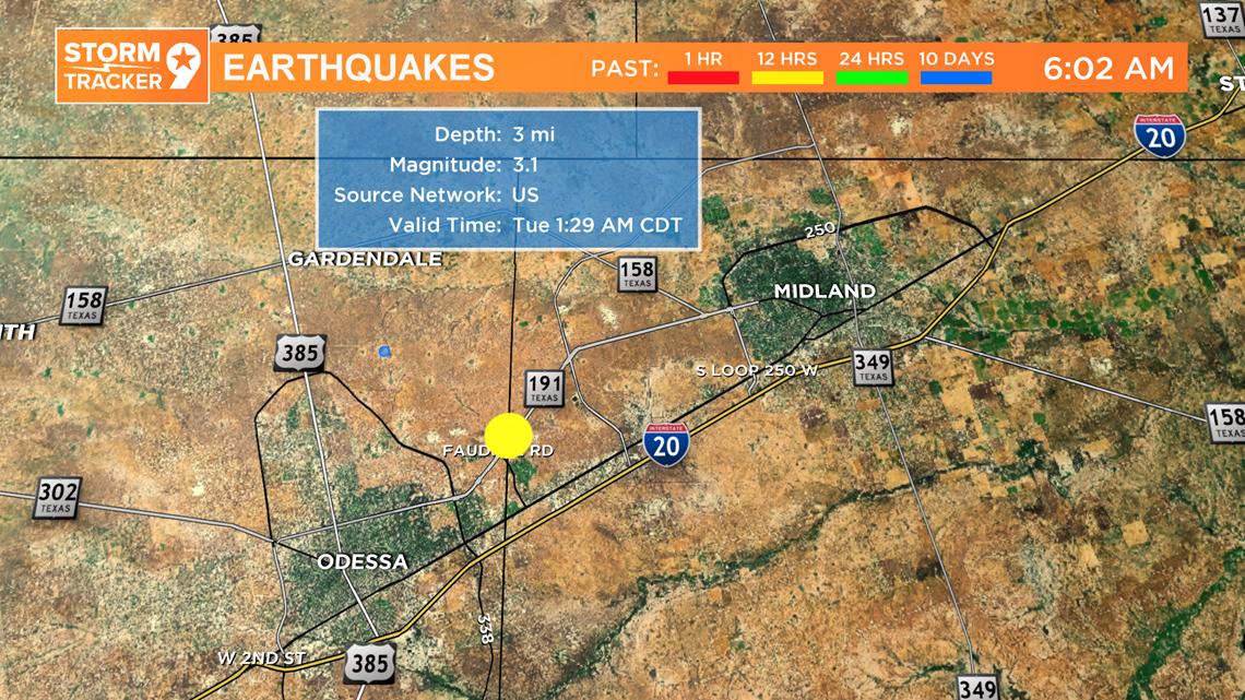 3.1 Magnitude Earthquake strikes Odessa