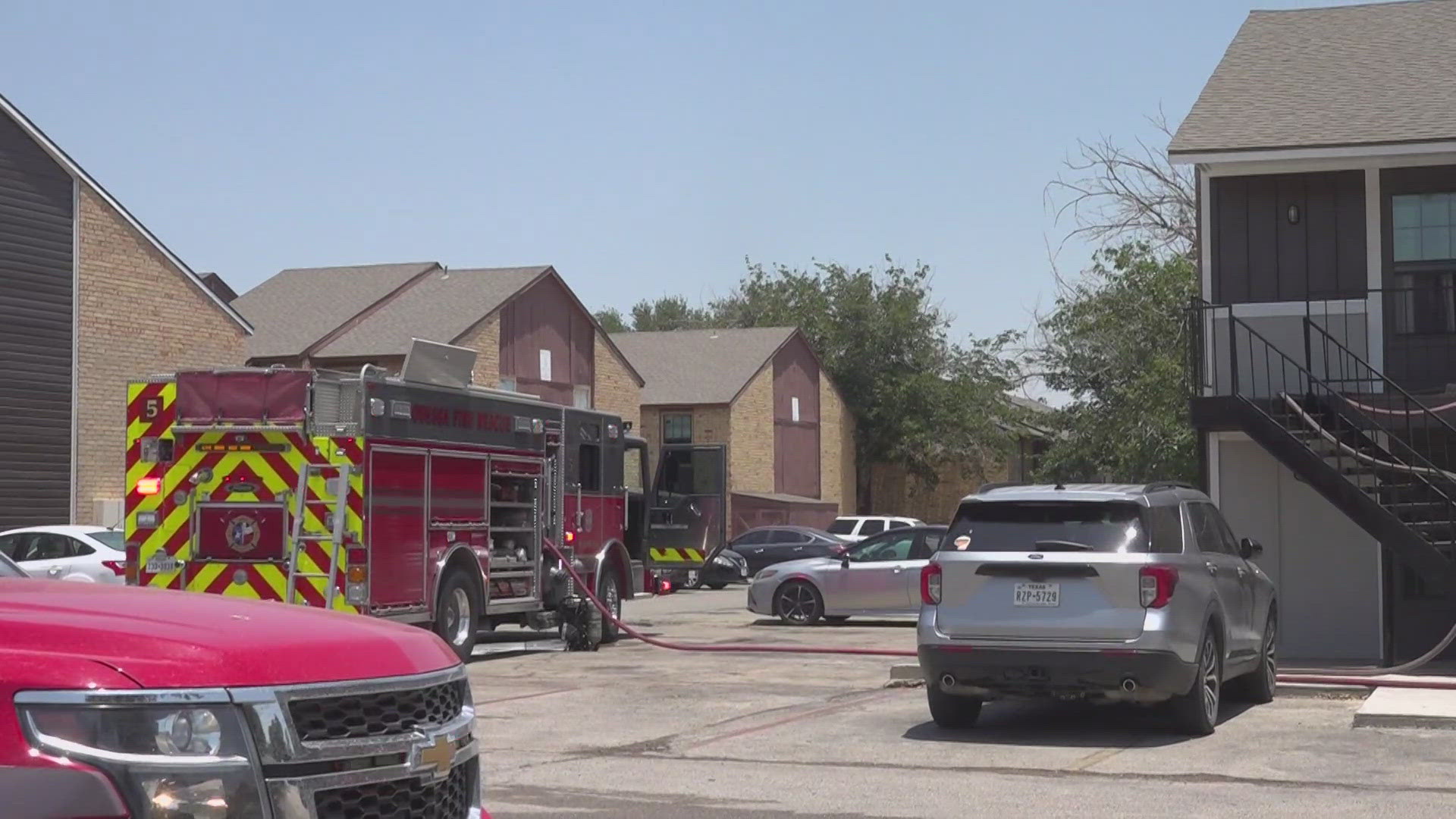 According to Odessa Fire Chief Jason Cotton, the fire went up the walls of an apartment building but was put out before it could enter the attic.