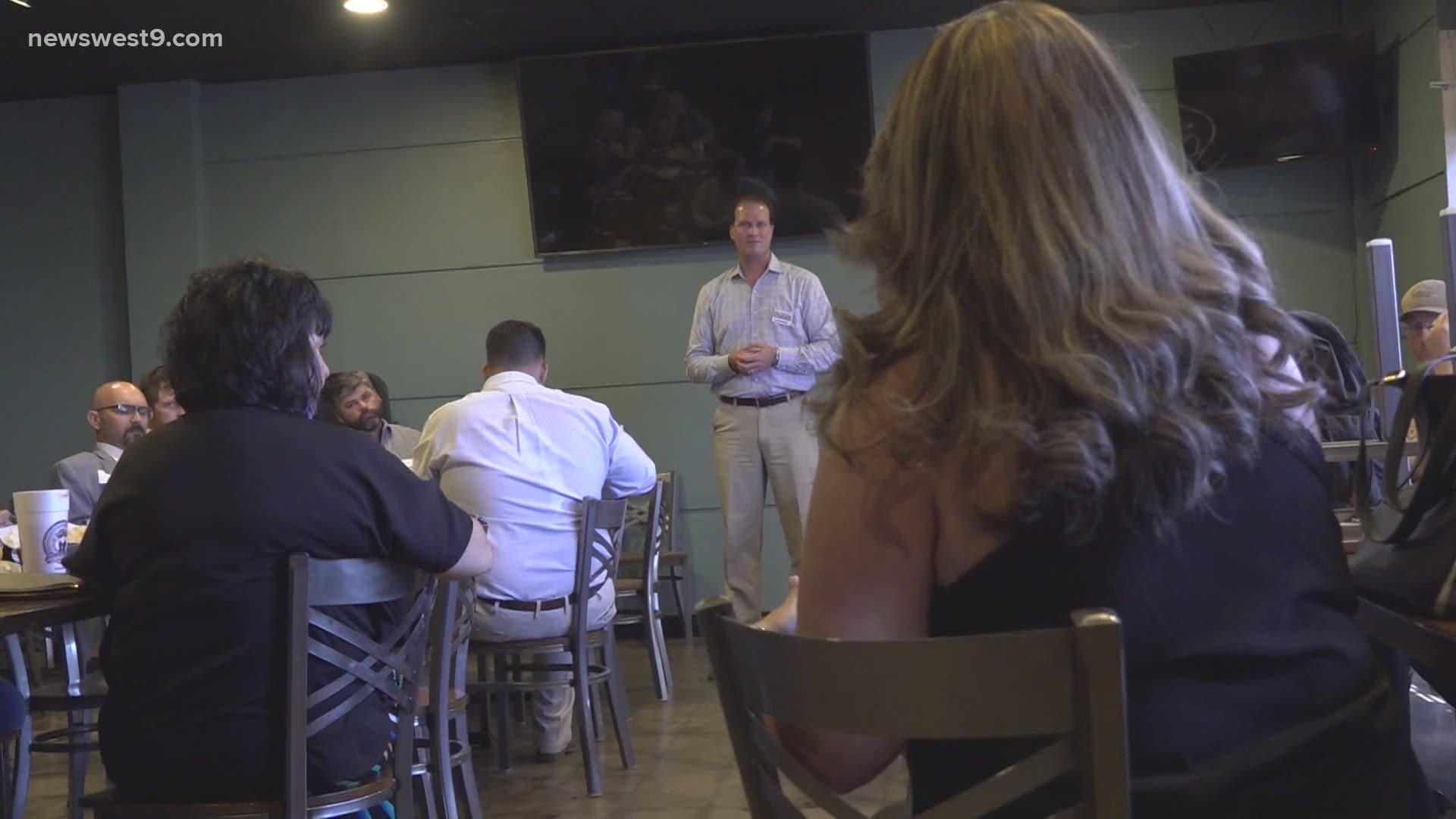 The 11th District congressional candidate held a meet and greet with the Midland Hispanic Chamber of Commerce and the Midland County Young Republicans