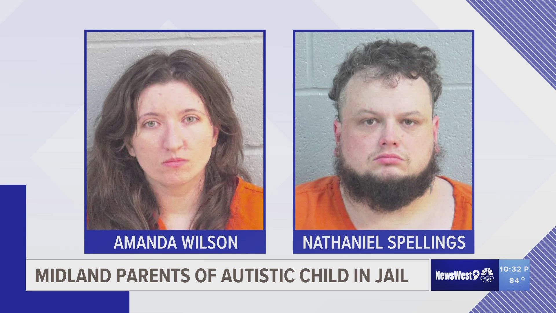 30-year-old Amanda Wilson and 32-year-old Nathaniel Spellings were charged with abandoning or endangering a child.