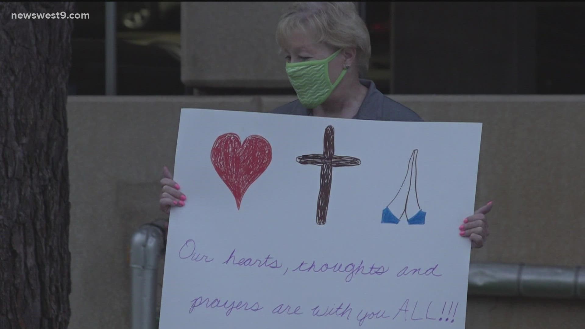 The medical workers were greeted with snacks, water and words of encouragement Wednesday morning.