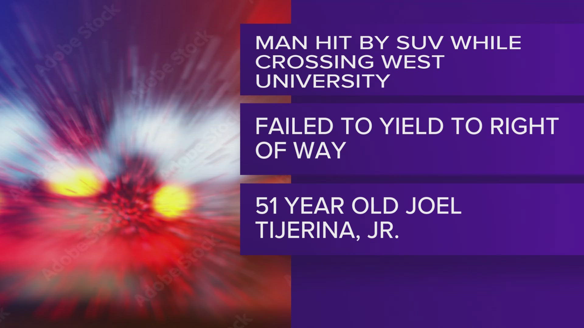 A single car accident has claimed the life of a pedestrian, after authorities say he failed to yield the right of way.