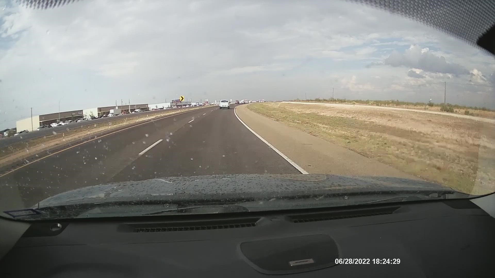 Dash cam footage from a viewer showing the traffic backup on 191.
