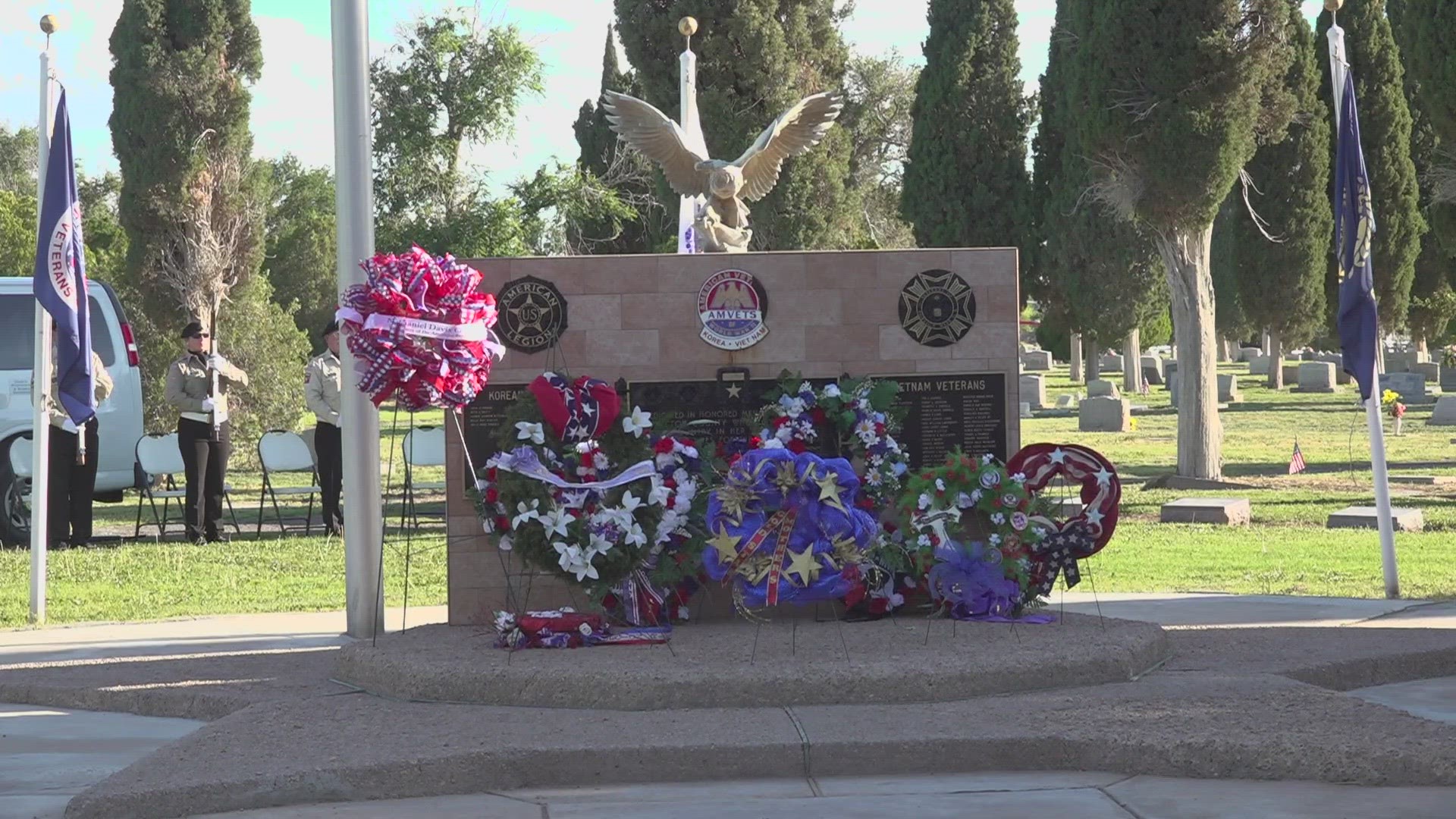 Odessa American Legion held the ceremony at the Ector County cemetery as many veterans showed their support. Ector County Sheriff Mike Griffis spoke at the service.