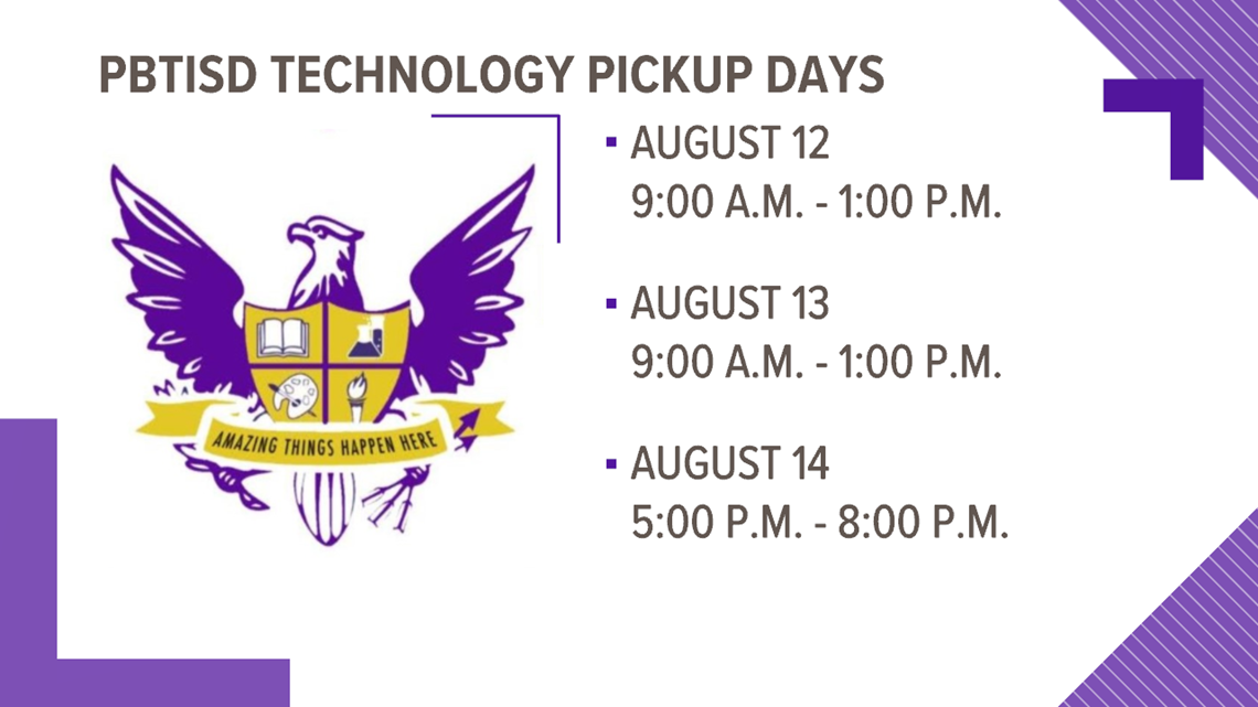 PBTISD announces technology distribution schedule for students