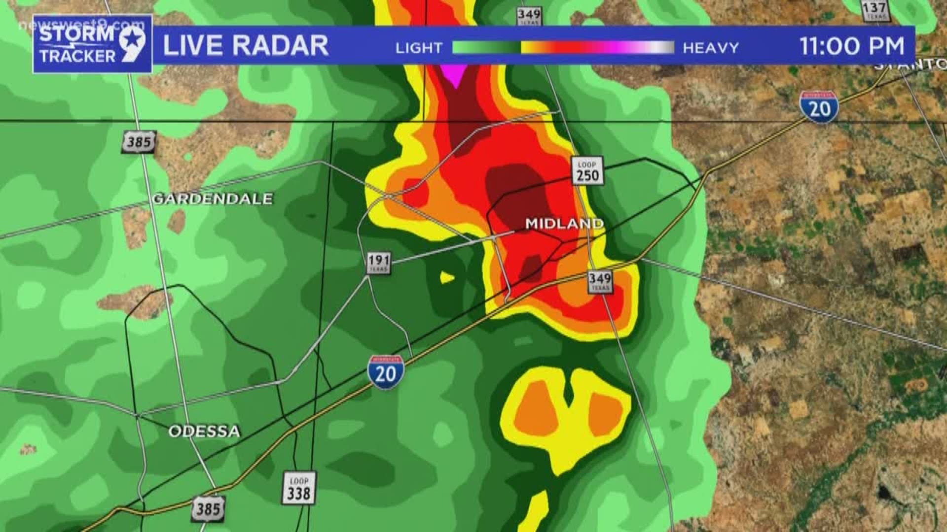 Several power poles were snapped and fell into residents' backyard. According to the NWS, 70 MPH straight-line winds were to blame for the damage.