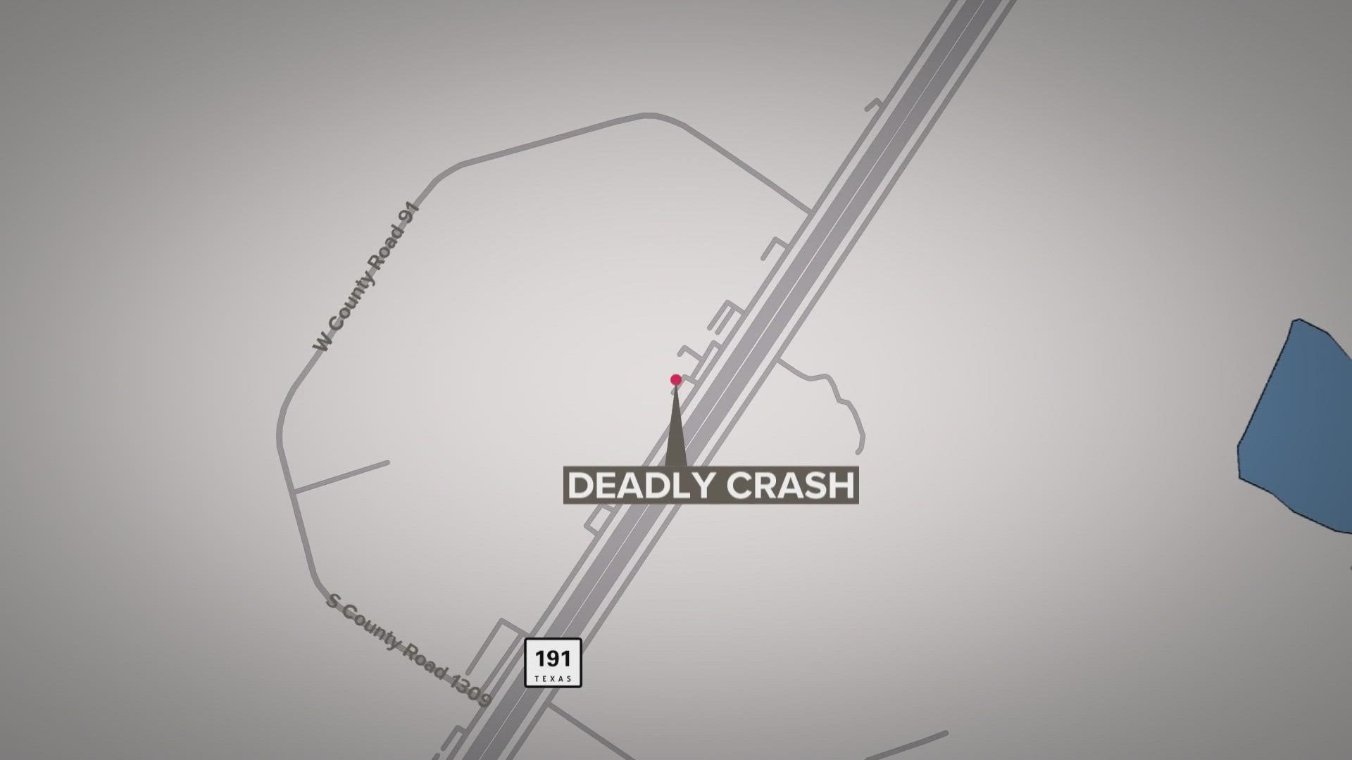 The two-vehicle crash left one person dead.