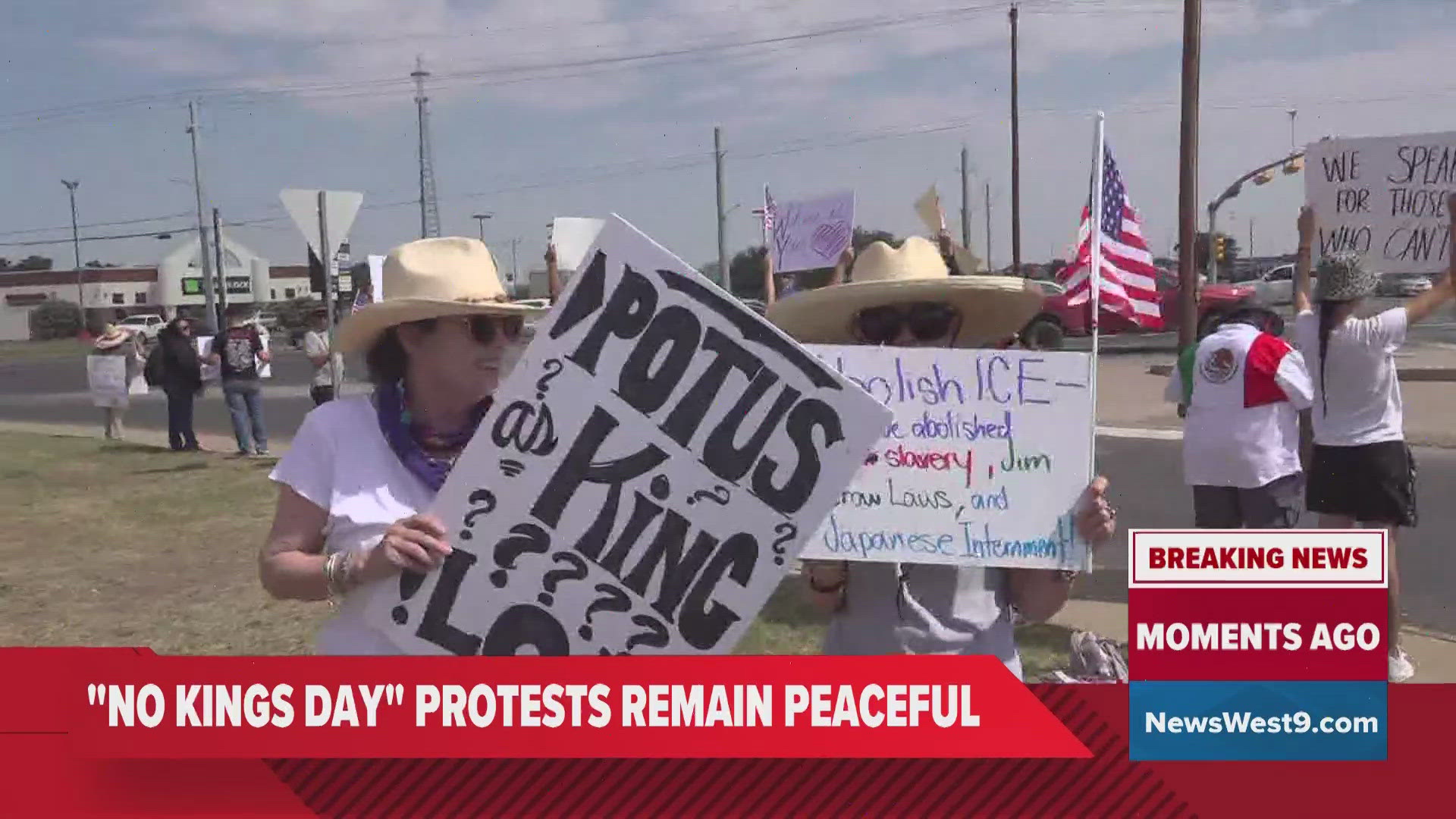 Live "No Kings Day" in Midland and Odessa. 
