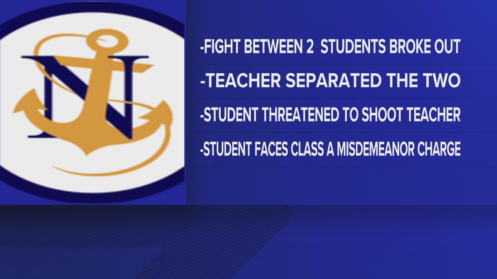 The eighth grade student did not have a gun at the time of the threat.