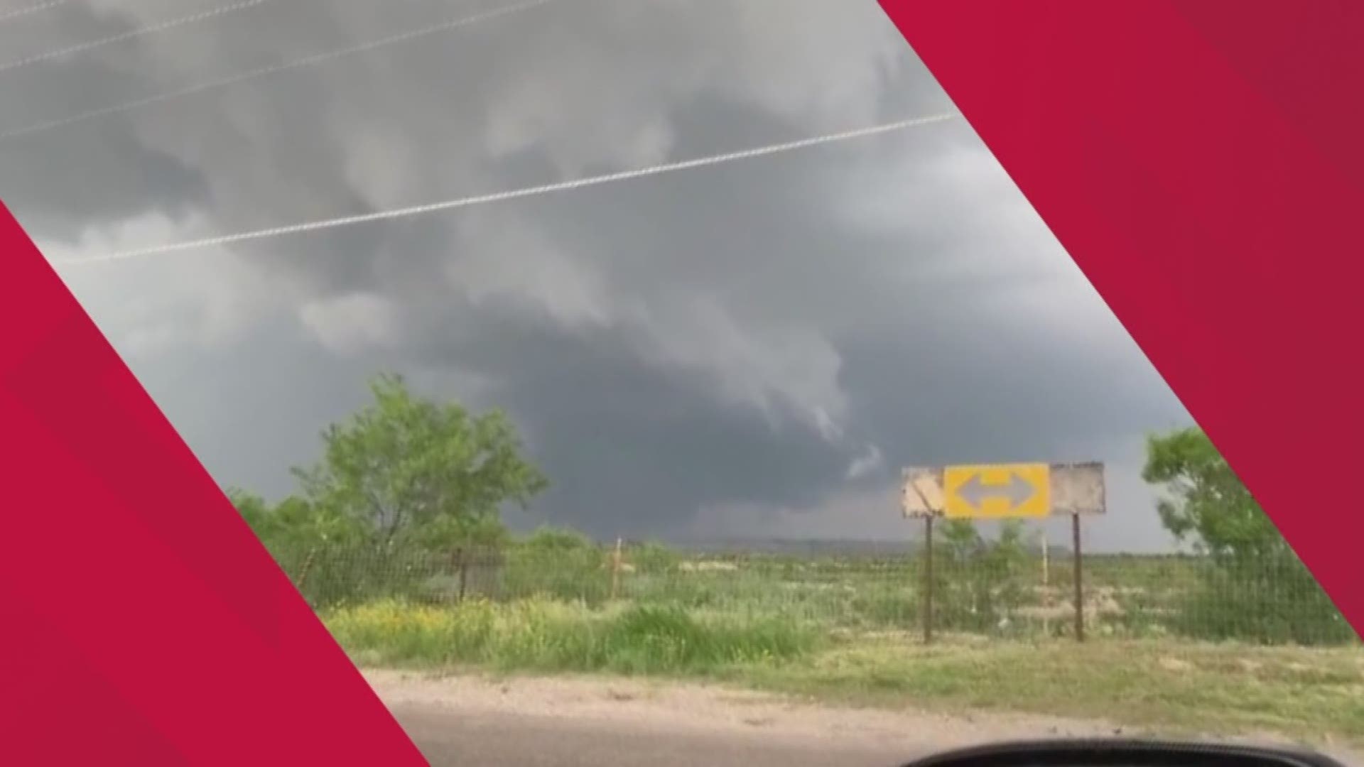 Video footage of the tornado in full force moving east from Fort Stockton.