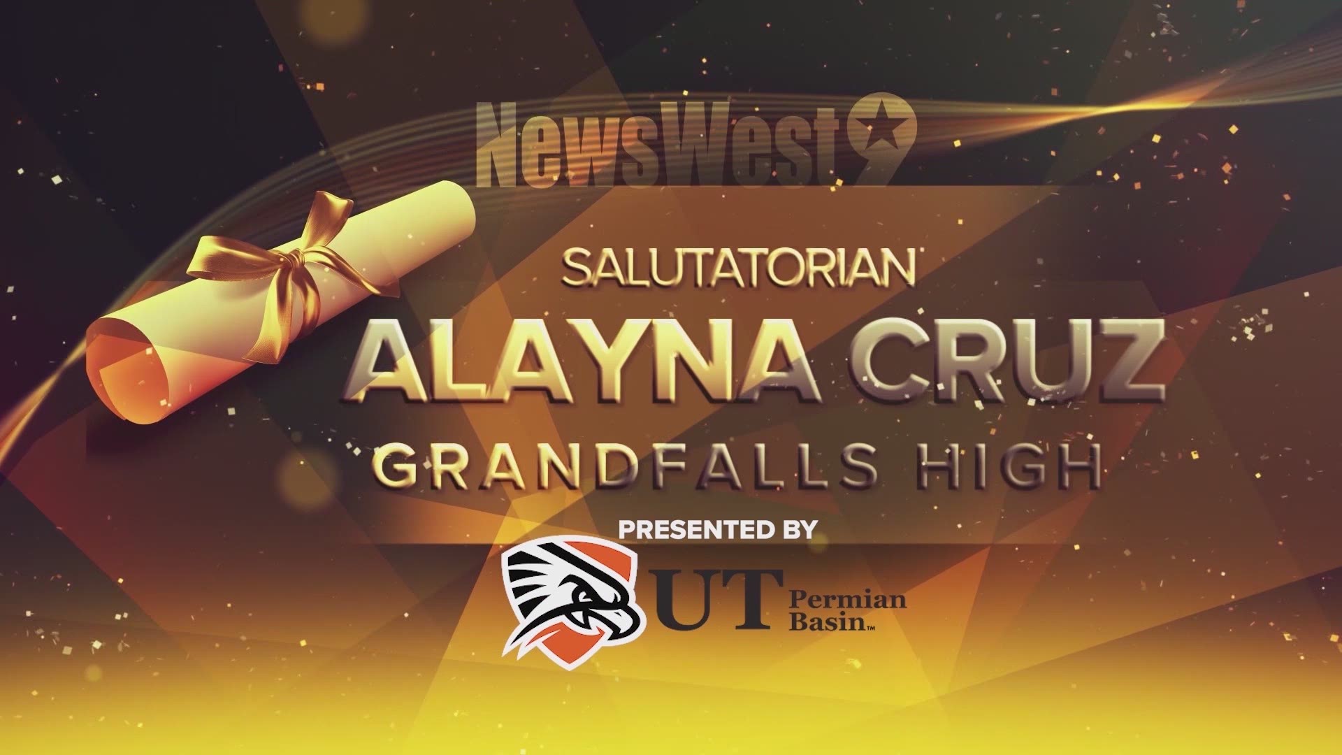 Alayna Cruz delivers the Salutatorian speech for Grandfalls High School.