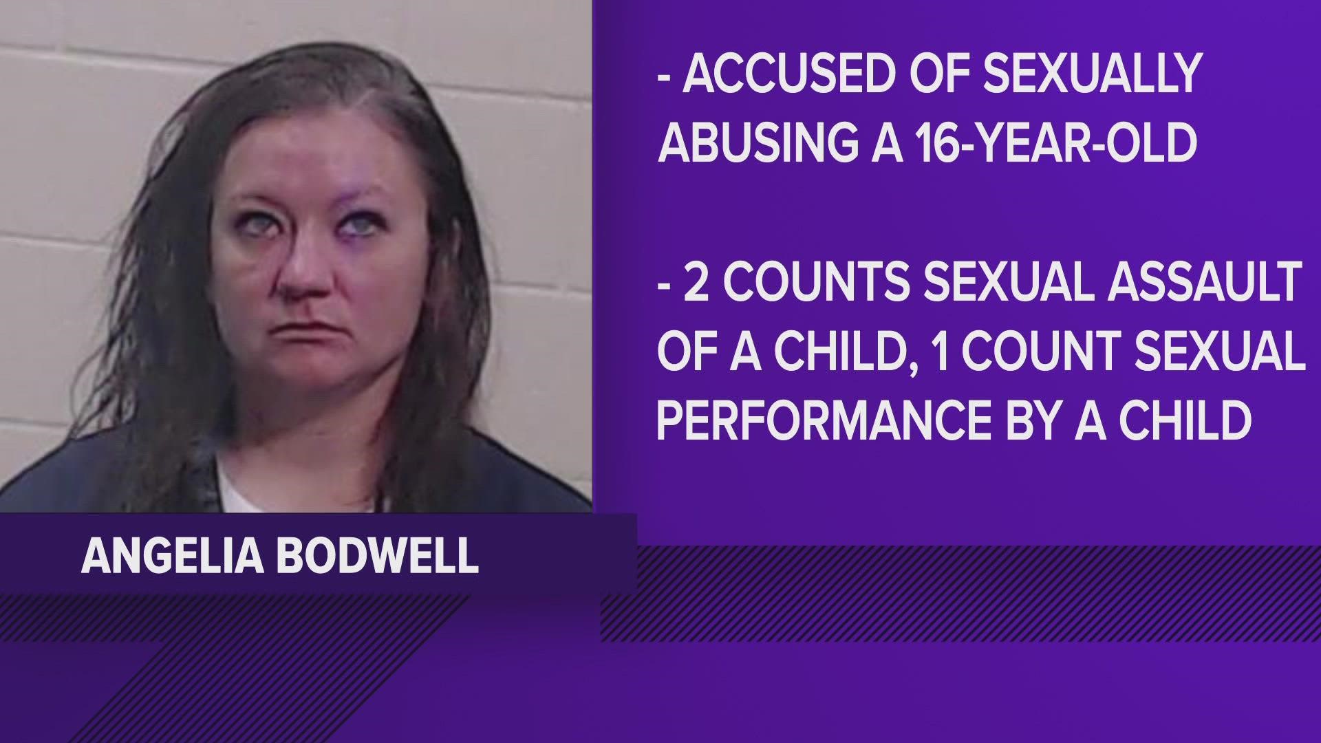 Bodwell is accused of two counts of sexual assault of a child and one count of sexual performance with a child after she admitted to having oral sex with the boy.