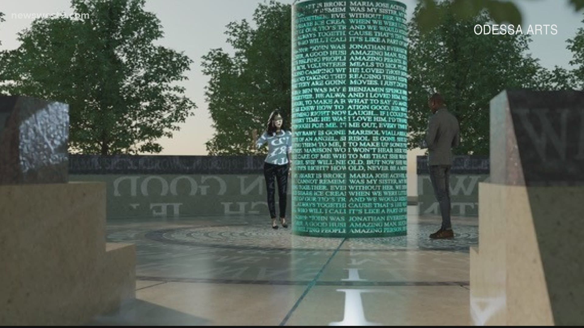 The memorial honors the victims, survivors and first responders of the Aug. 31 mass shooting.